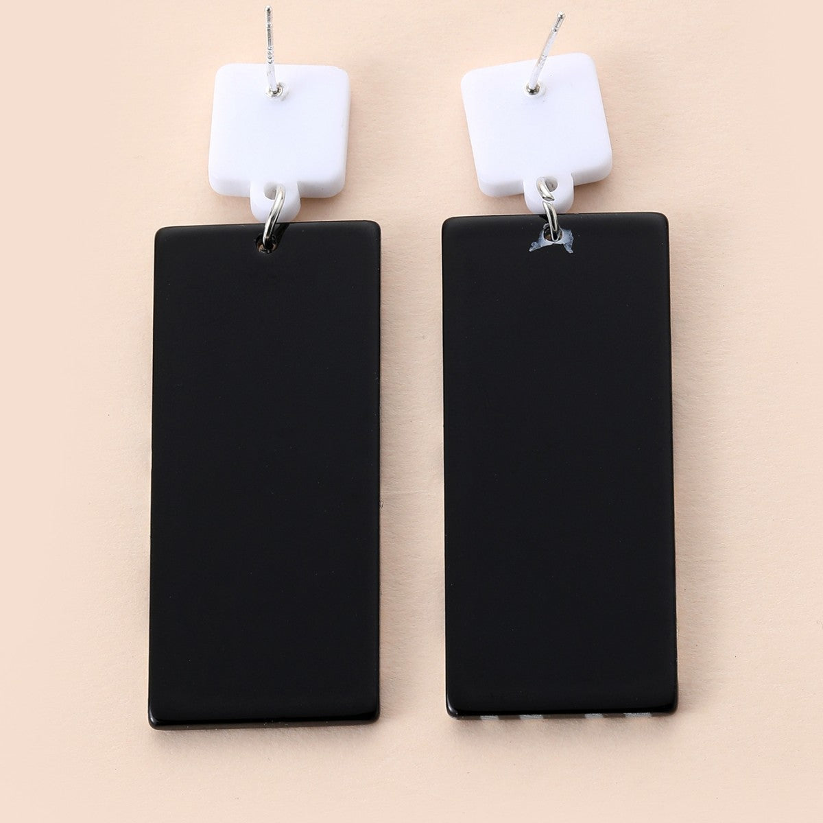 Wholesale Black & White Stripes Acrylic Earrings