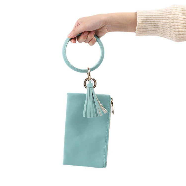 Wholesale PU Leopard Sunflower Coin Purse Wrist Keychain