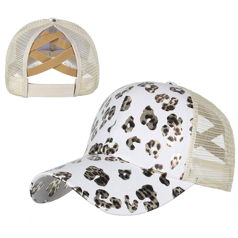 Wholesale Aztec Crossover Elastic Mesh Ponytail Polyester Baseball Hat