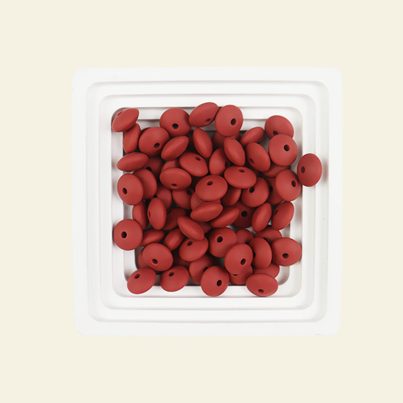 Wholesale Silicone Abacus Beads 12mm Silicone Flat Beads DIY Craft