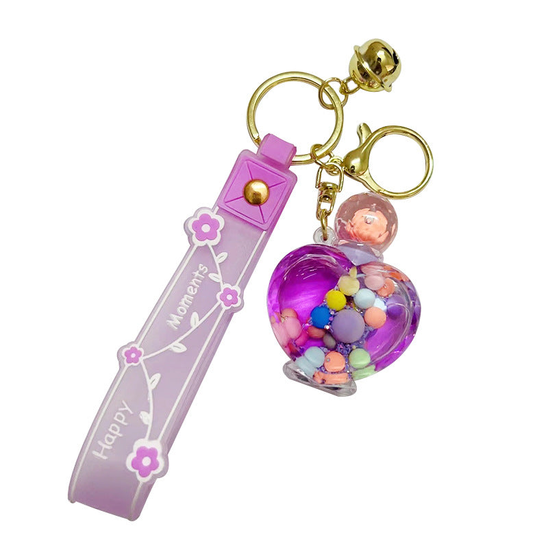 Botella de perfume acrílico al por mayor burbujas de burbujas y llavero de botella de deriva