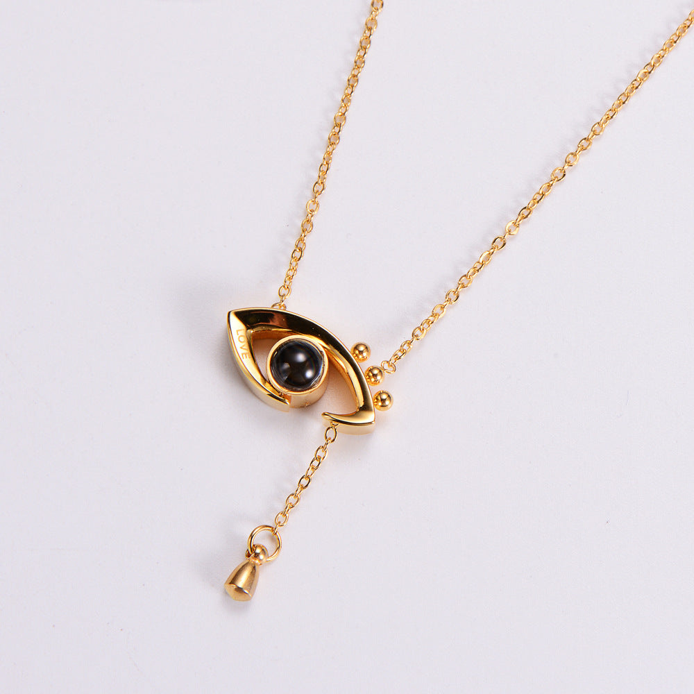 Wholesale Stainless Steel Angel Eyes Necklace