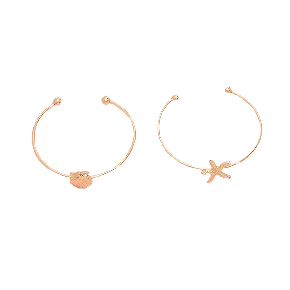 Wholesale Bohemian Shell Pearl Alloy Bracelet Set of 5