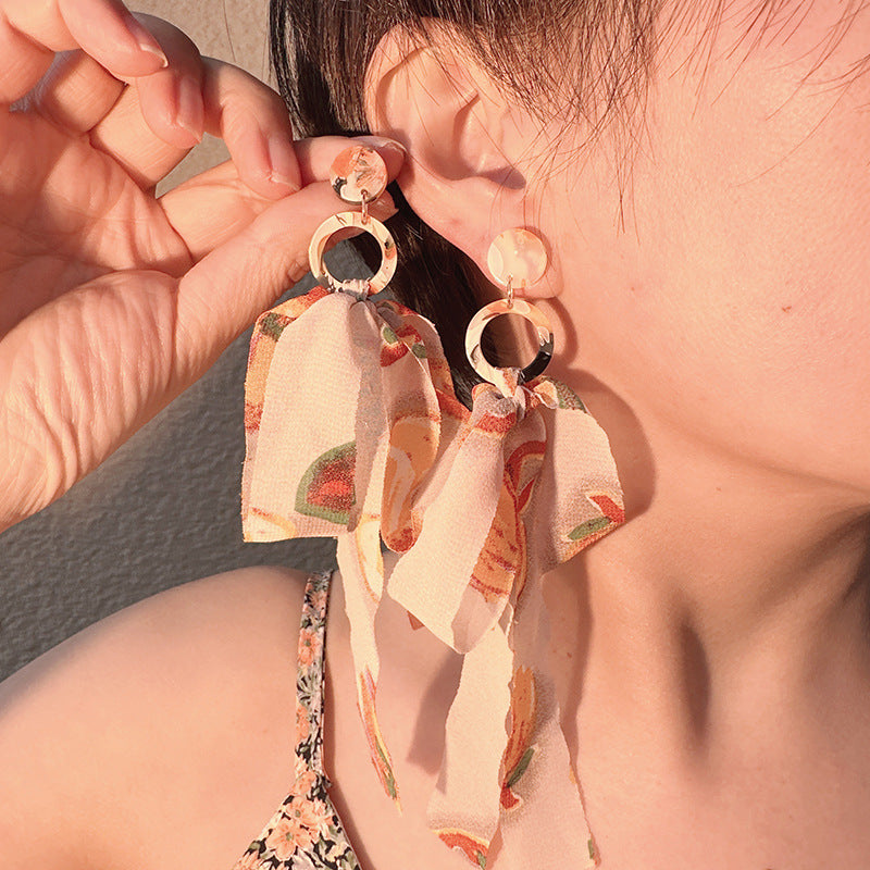 Wholesale Fresh Forest Fabric Earrings Set