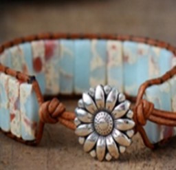 Pulsera de piedra emperador bohemio hecha a mano al por mayor