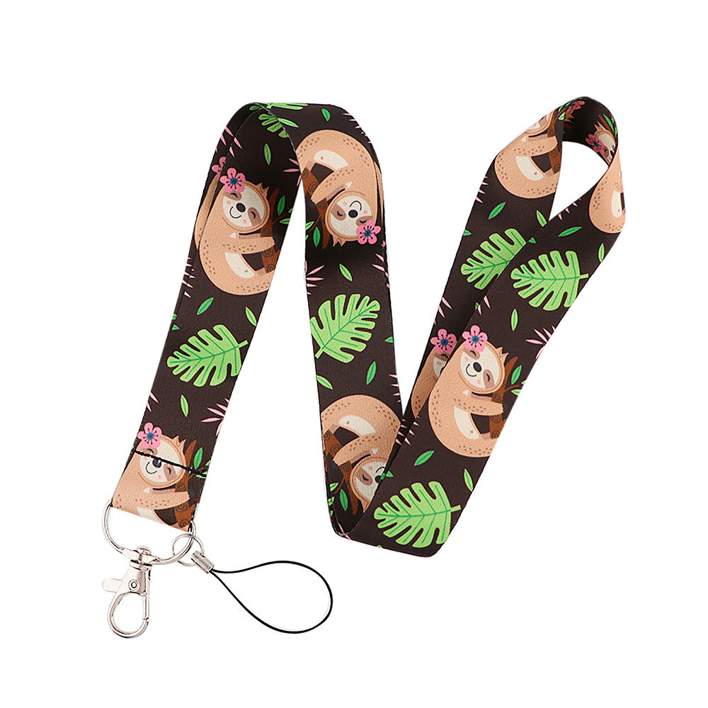 Wholesale Polyester Cute Sloth Mobile Phone Lanyard Keychain