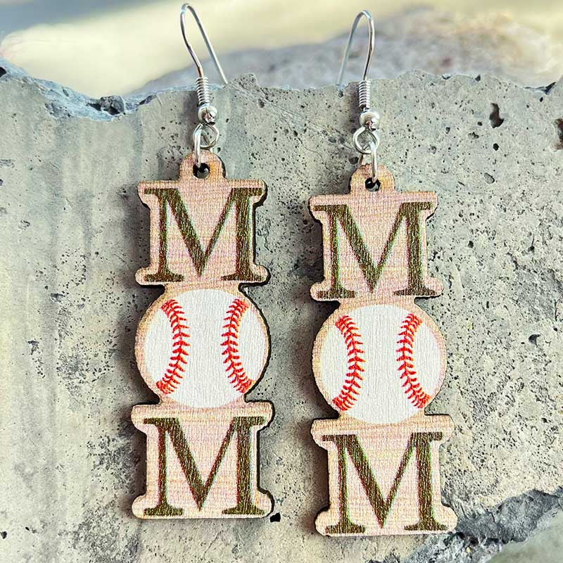 Wholesale 2 Pairs/Pack Mother's Day Ball Game Earrings