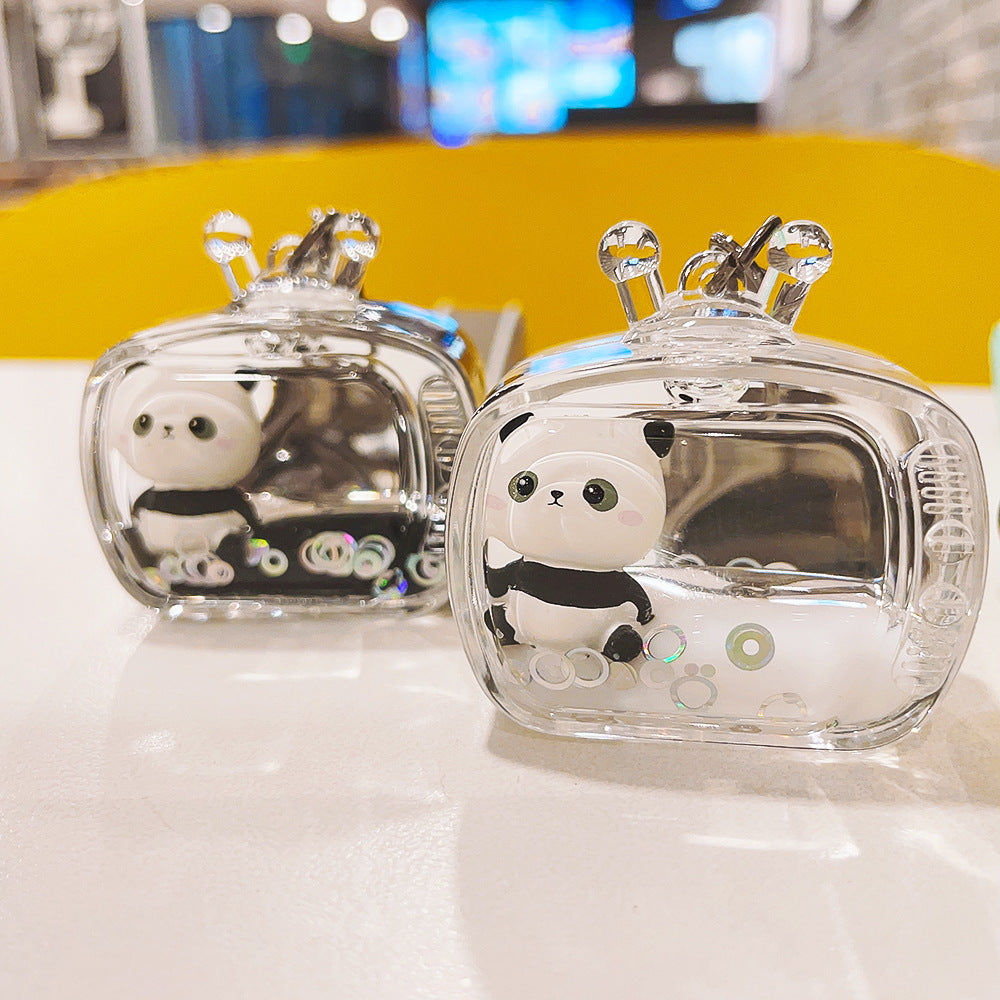 Wholesale Oiled Acrylic Floating Doll Panda Keychain