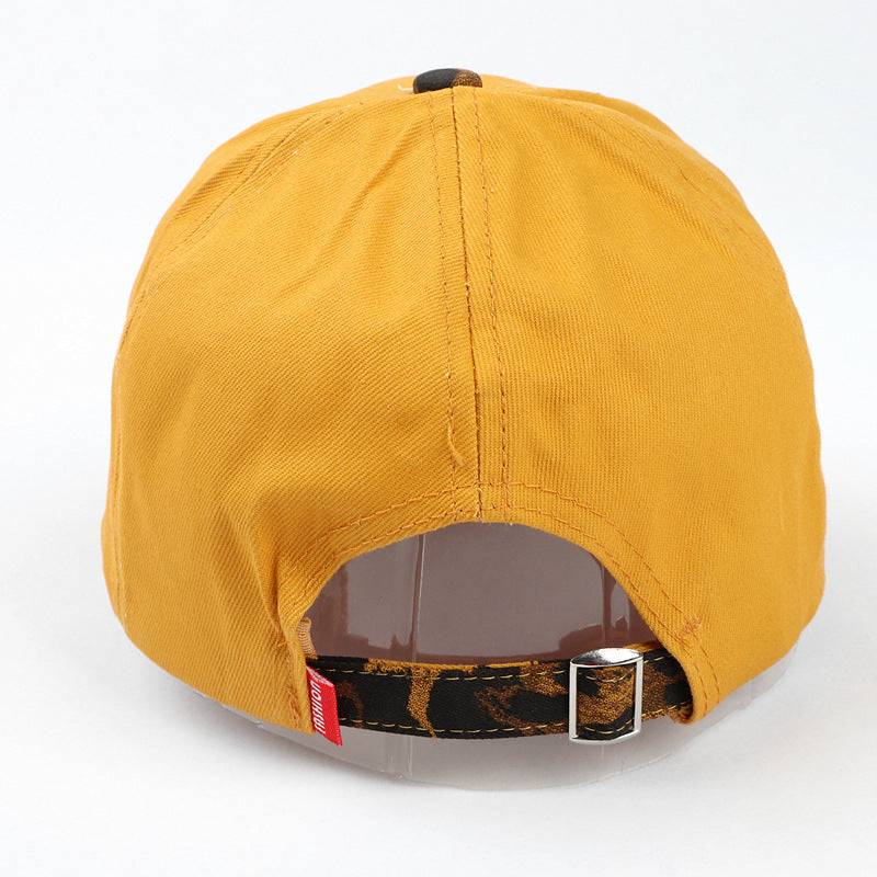 Venta al por mayor Gorra de béisbol con bordado de letras de leopardo de algodón