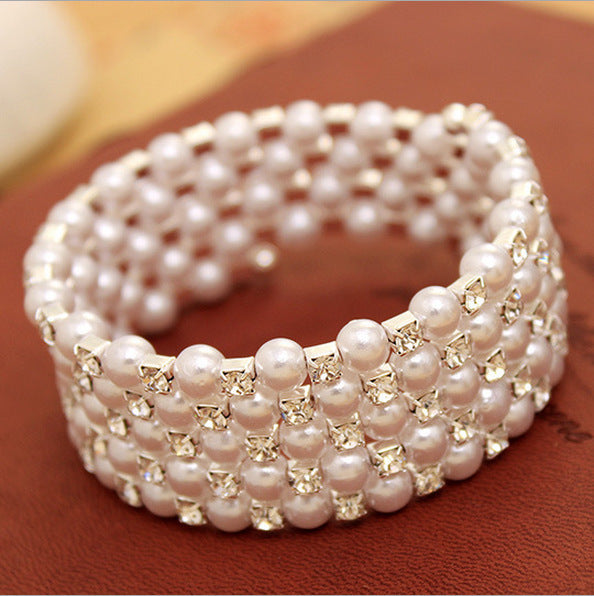 Wholesale Multilayer Winding Spiral Pearl Bracelet