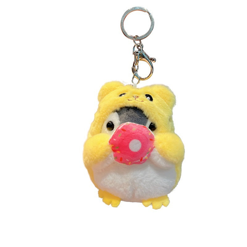 Wholesale Plush Penguin Donut Key Chain