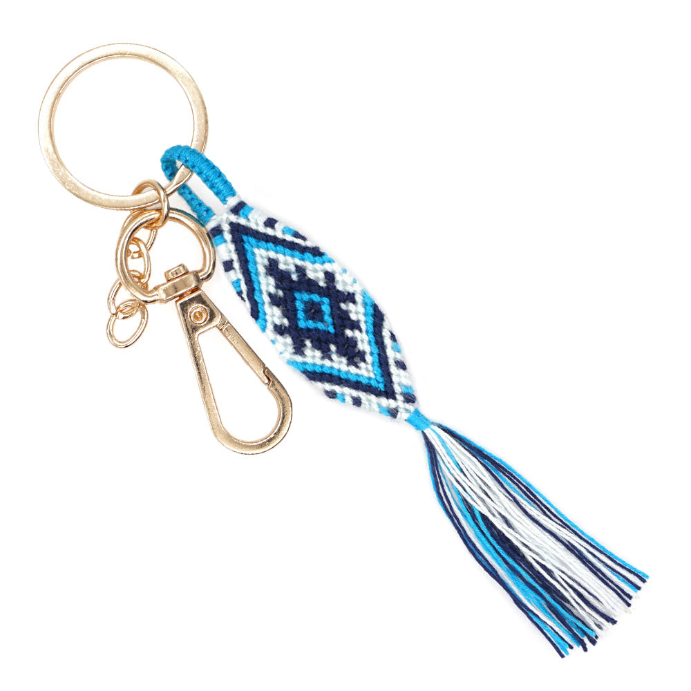 Wholesale Hand Woven Tassel Cotton Thread Keychain