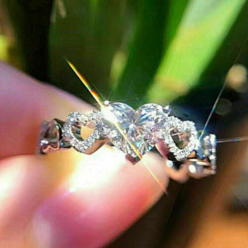 Wholesale Simple Heart Zircon Alloy Rings