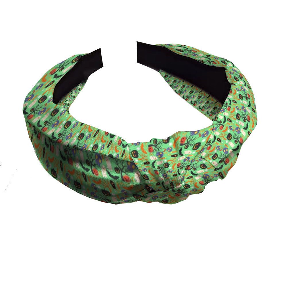 Wholesale Halloween Printed Knotted Fabric Headband