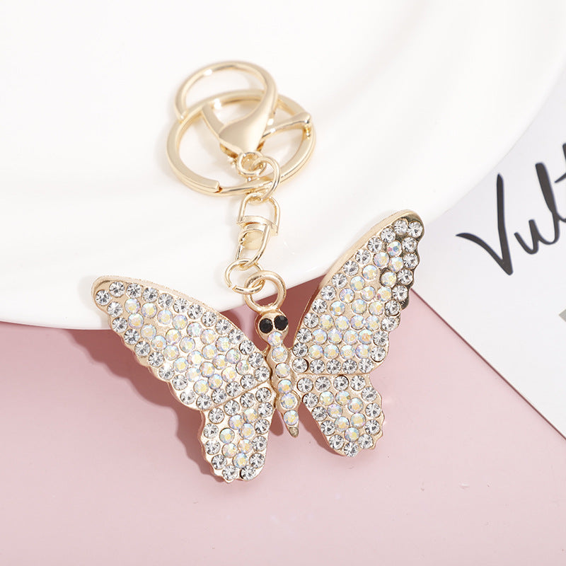 Wholesale Zinc Alloy Full Diamond Crystal Butterfly Keychain