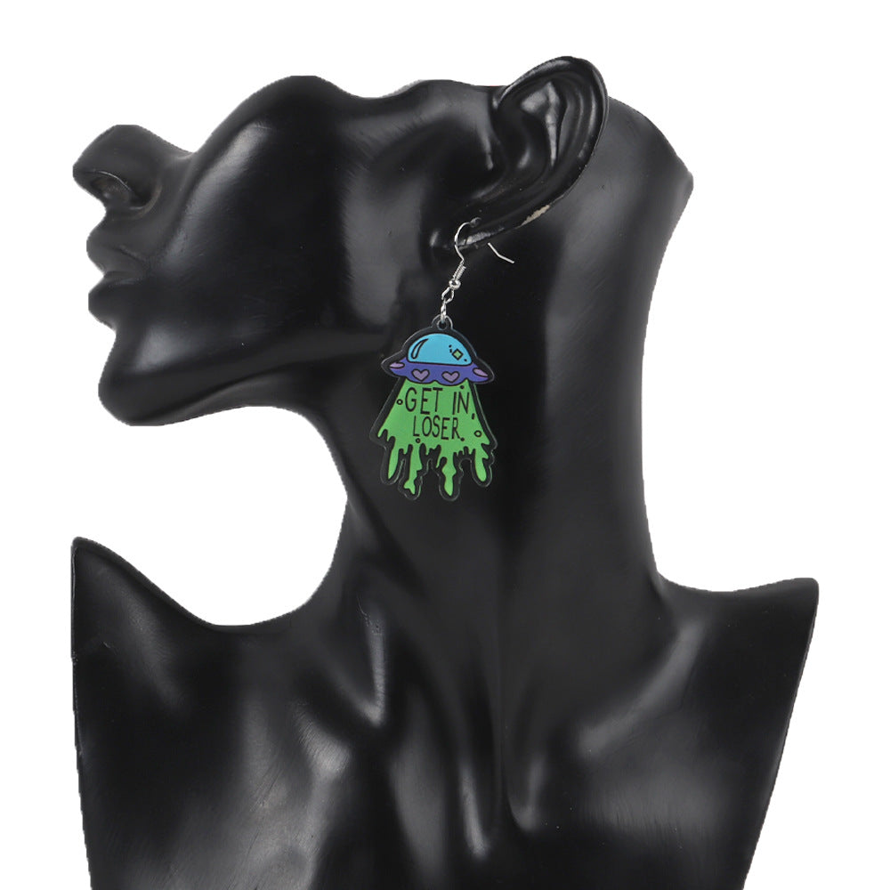 Wholesale Punk Alien Acrylic Earrings