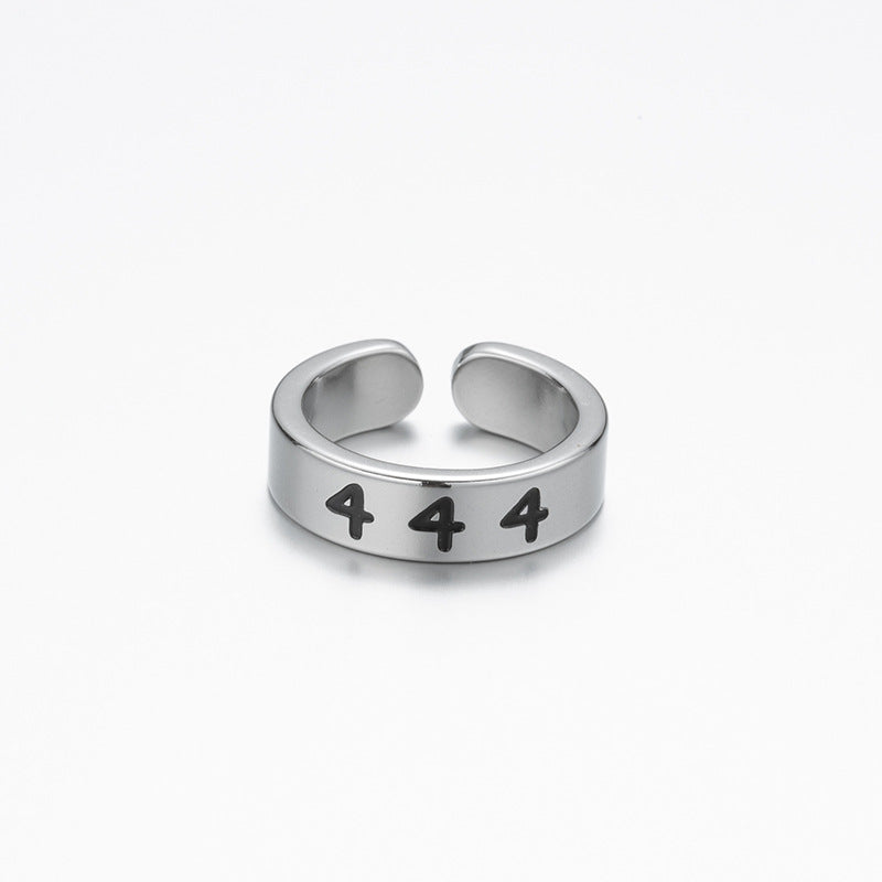 Wholesale Lucky Angel Numbers Stainless Steel Rings