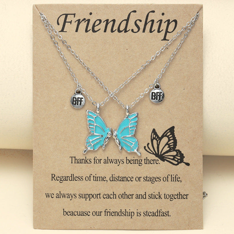 Conjunto de collares de aleación de imanes de mariposa de colores al por mayor