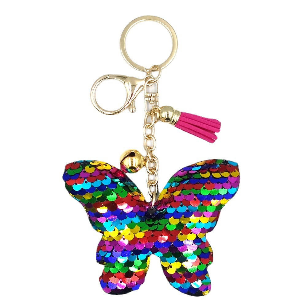 Wholesale Sequin Butterfly Metal Keychains
