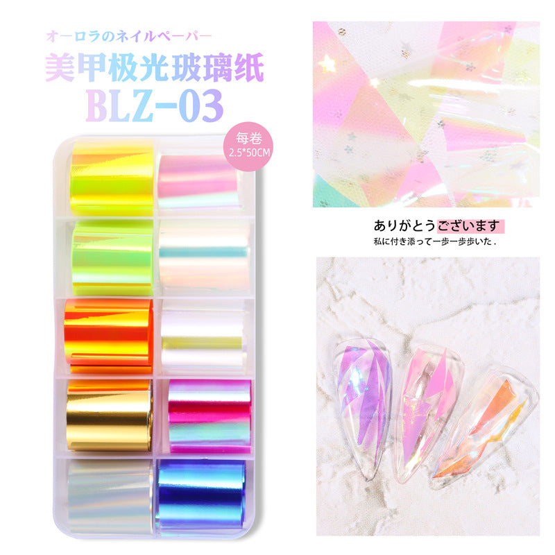 Wholesale Aurora Cellophane Nail Decoration