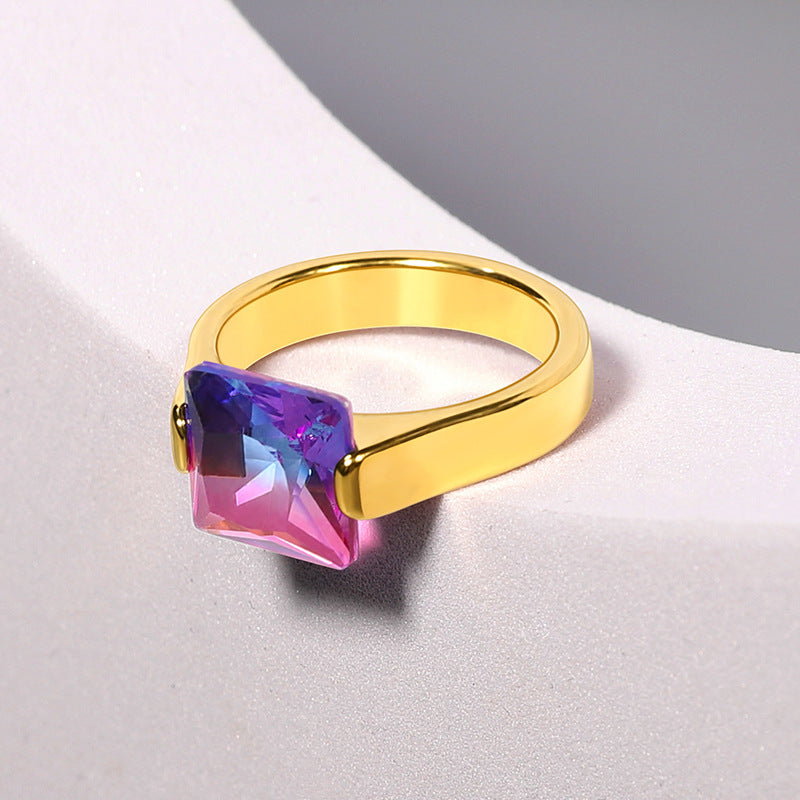 Wholesale Heart Gemstone Stainless Steel Rings