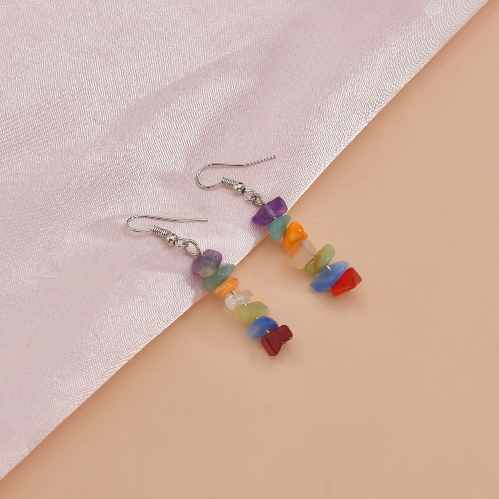Wholesale Colorful Natural Gravel Earrings