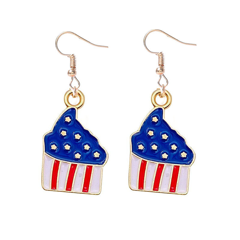 Venta al por mayor Pendientes De La Aleación De La Bandera Del Día De La Independencia