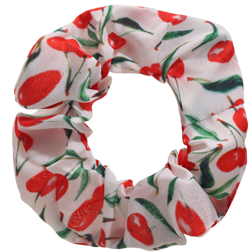 Wholesale Fruit Pattern Fabric Hair Scrunchies