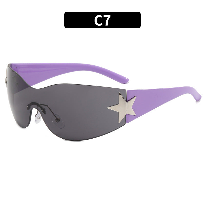 Wholesale PC All-in-one Frameless Five-pointed Star Sunglasses