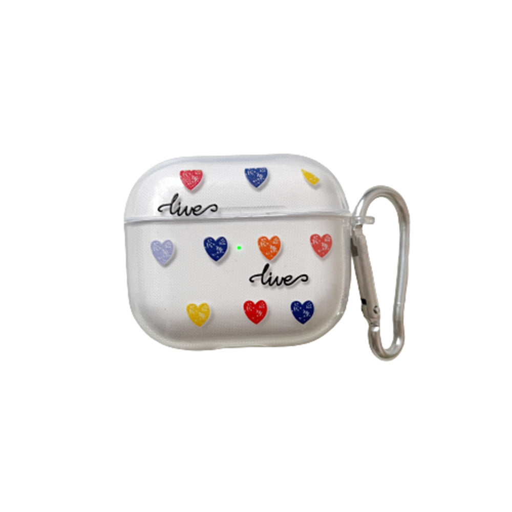 Wholesale Blue Red Yellow Color Love TPU Transparent Headset Case