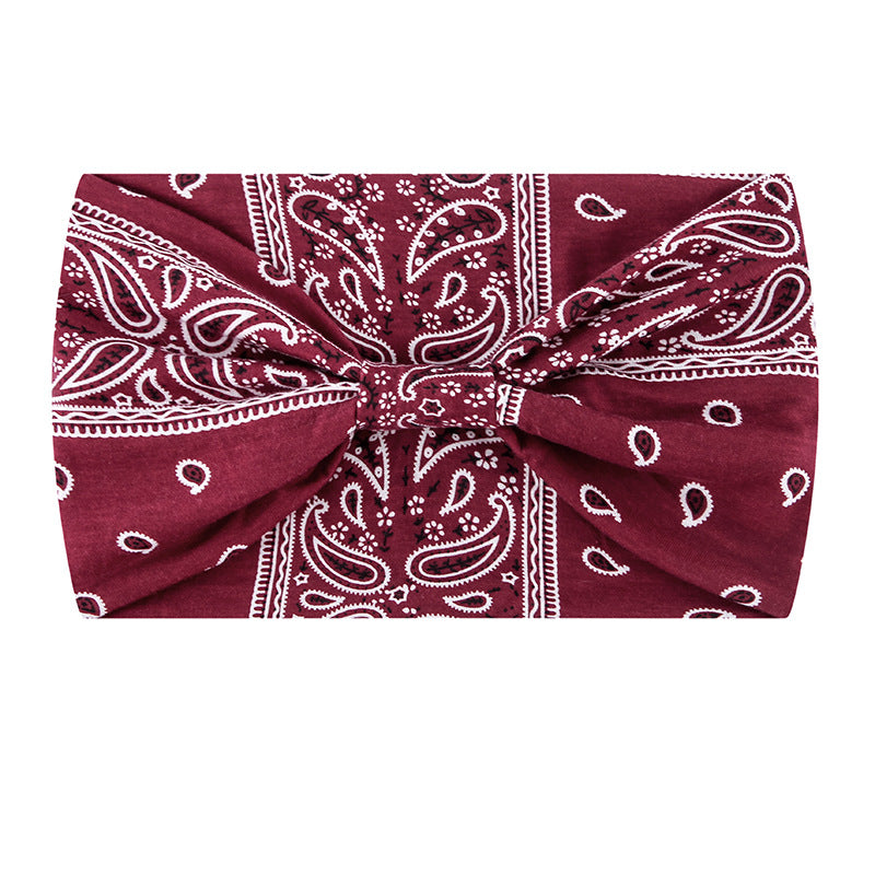 Wholesale Bohemian Print Solid Color Fabric Headband