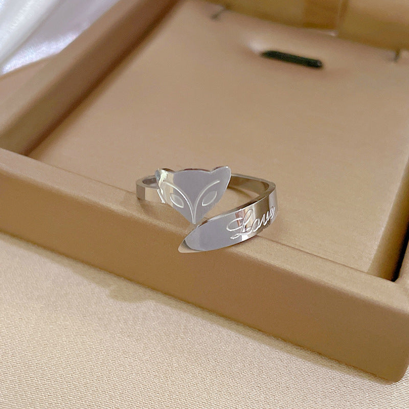 Wholesale Fox Alphabet Titanium Rings