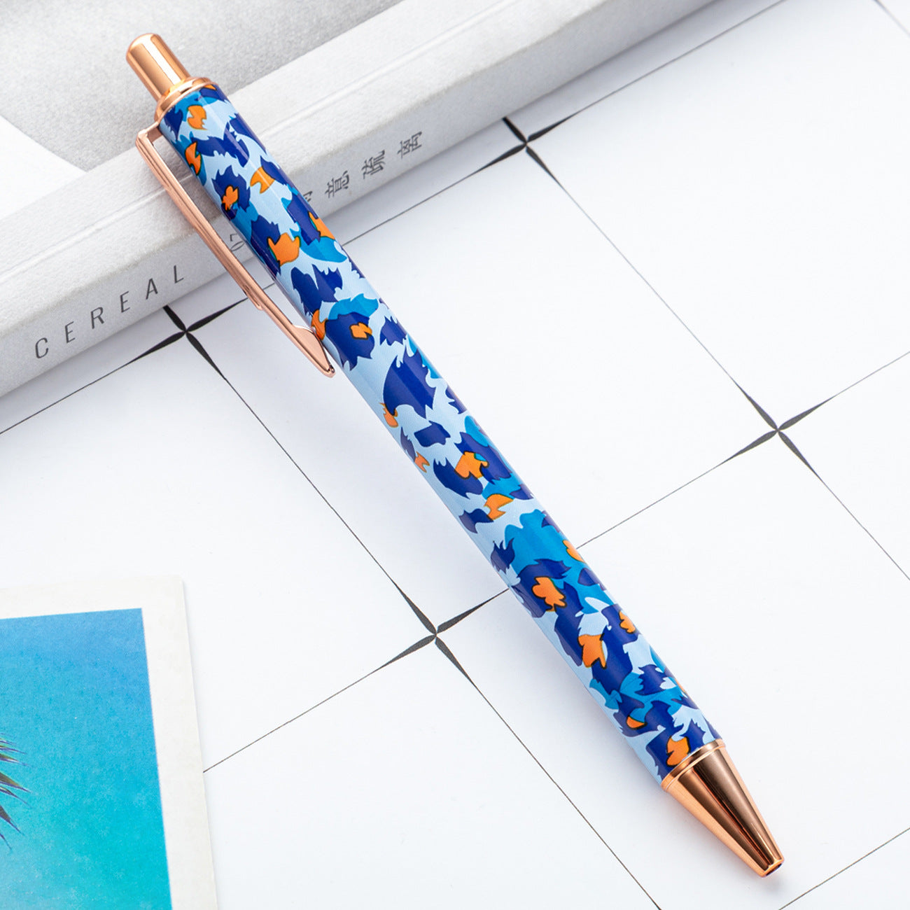 Wholesale Leopard Pattern Pushing Metal Ballpoint Pen