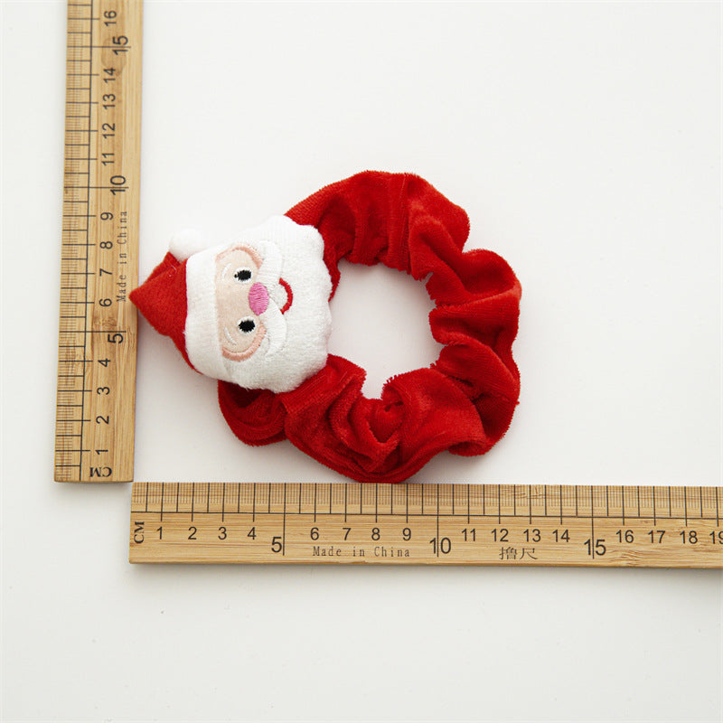 Wholesale Christmas Cartoon Head Plush Large Intestine Flannel Hair Tie