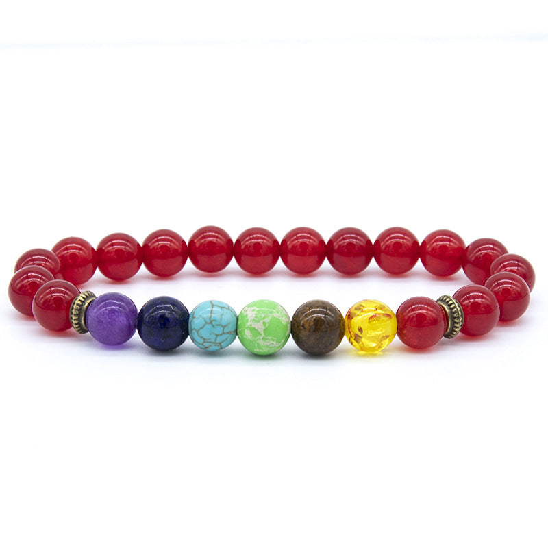 Wholesale Beaded Colorful Agate Volcanic Stone Bracelets