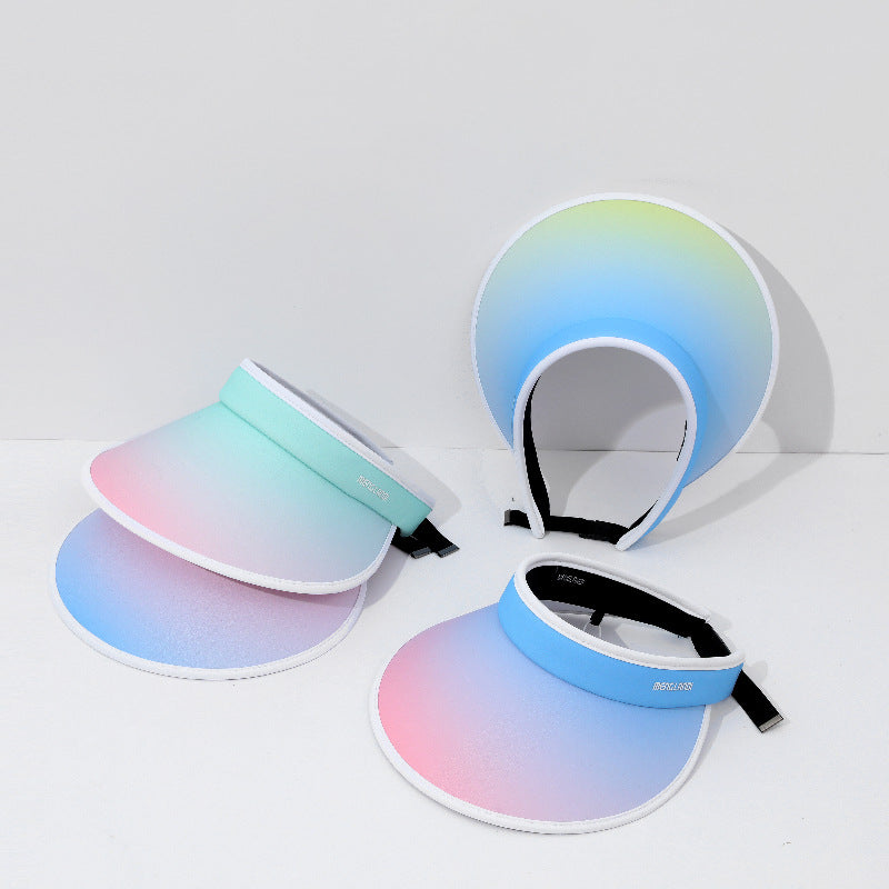 Visor de cinta de gradiente de algodón para niños al por mayor Sombrero vacío