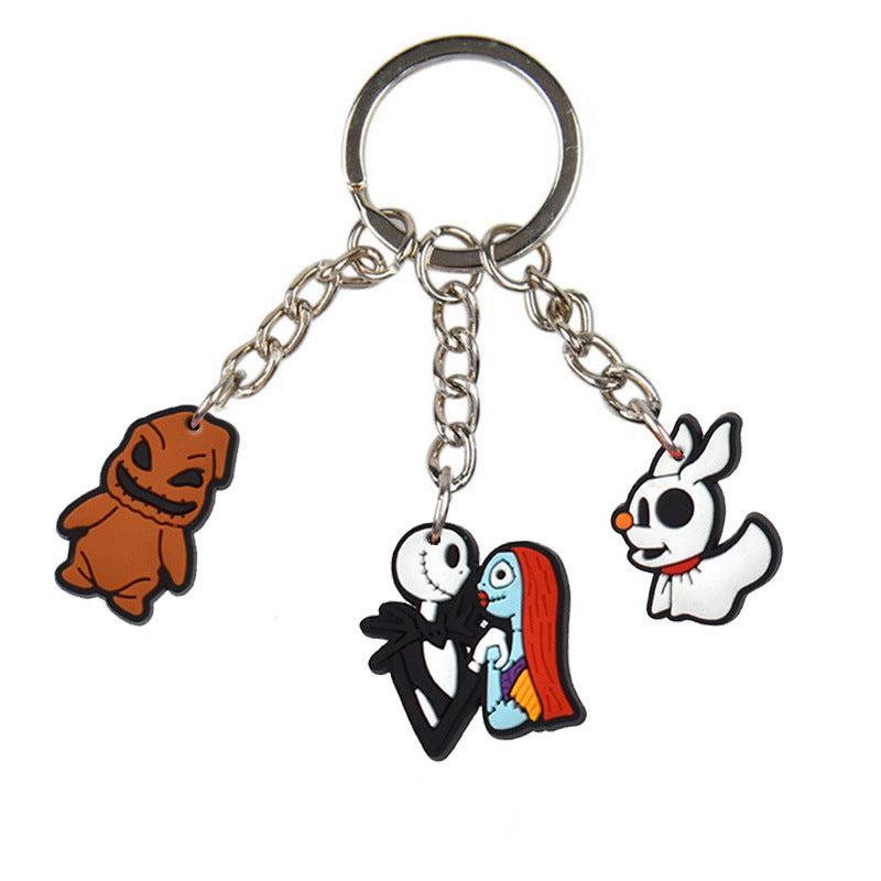 Wholesale 10pcs Halloween Cartoon Silicone Keychain