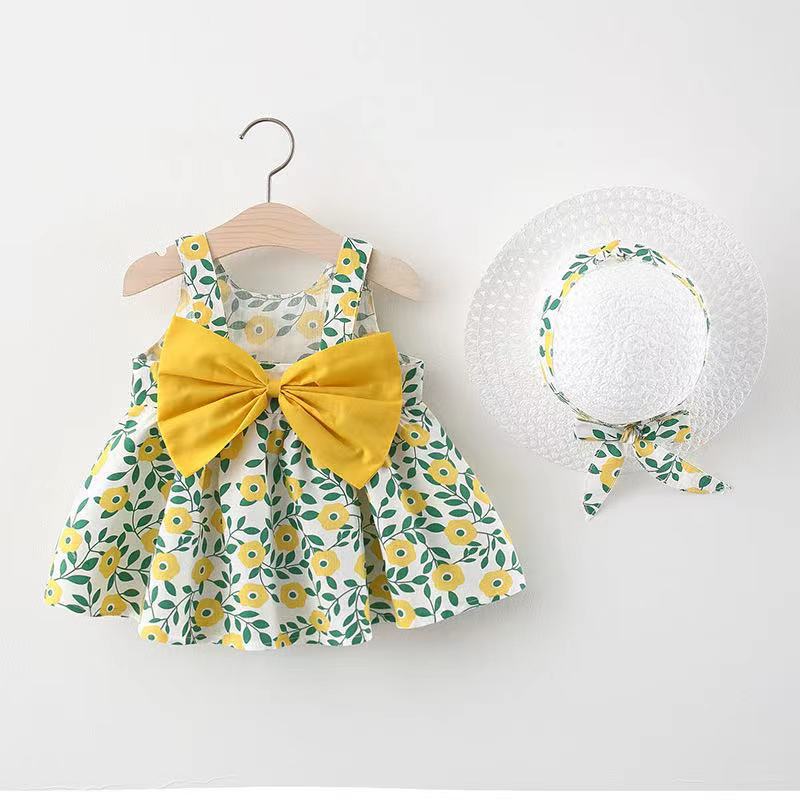 Wholesale Baby Girl Bowknot Princess Dress Cotton Baby Clothes
