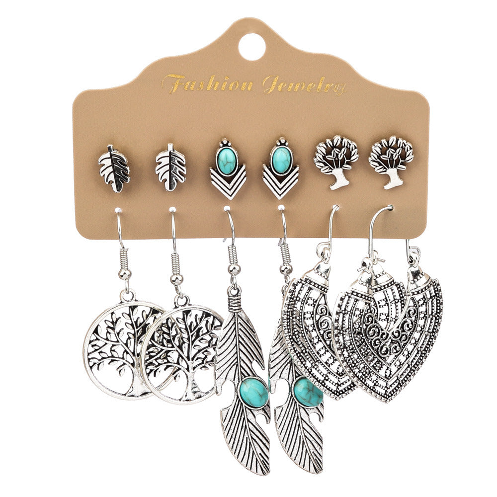 Wholesale Vintage Ethnic Set of 6 Alloy Earrings