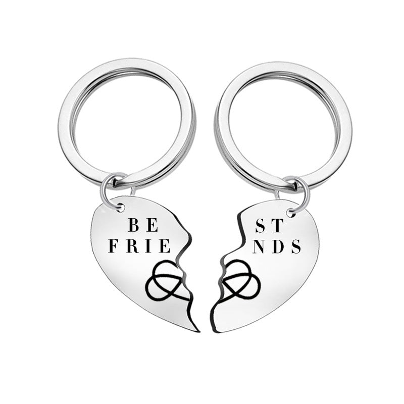 Llavero creativo al por mayor del mosaico de la forma del corazón del acero inoxidable