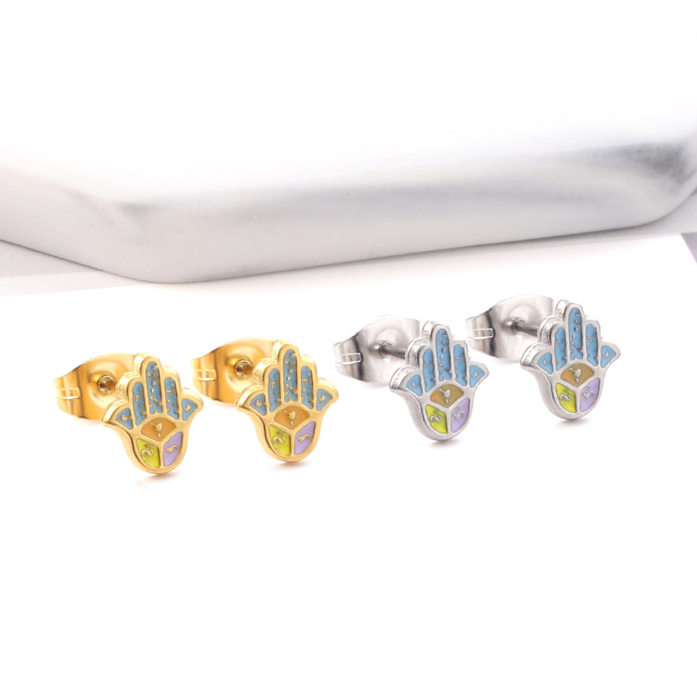 Wholesale Drip Stainless Steel Ear Studs Earrings