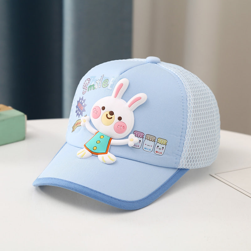 Wholesale Rabbit Print Kids Mesh Cotton Baseball Cap