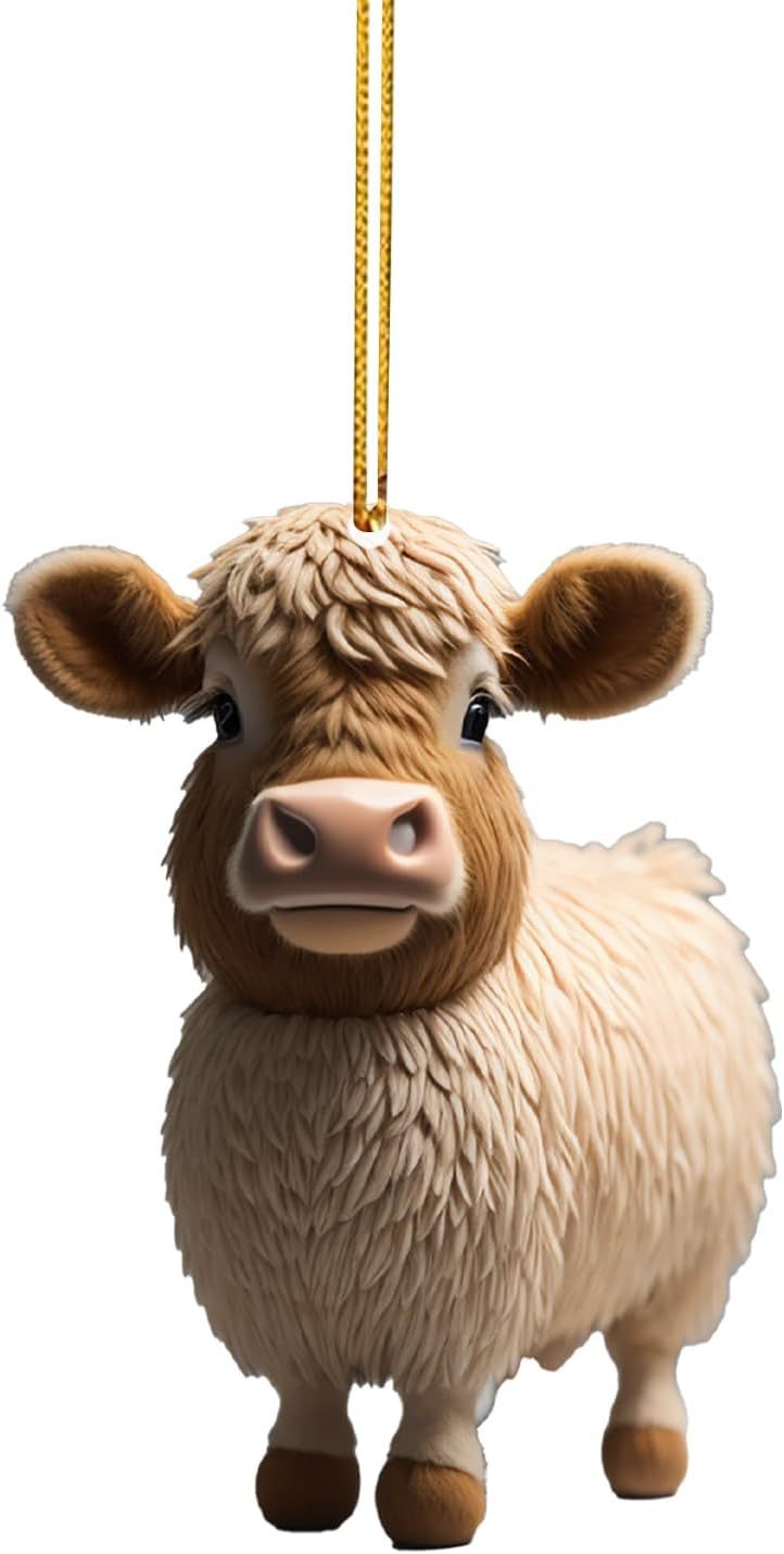 Wholesale Colorful Cartoon Cow Car Christmas Tree Decorations