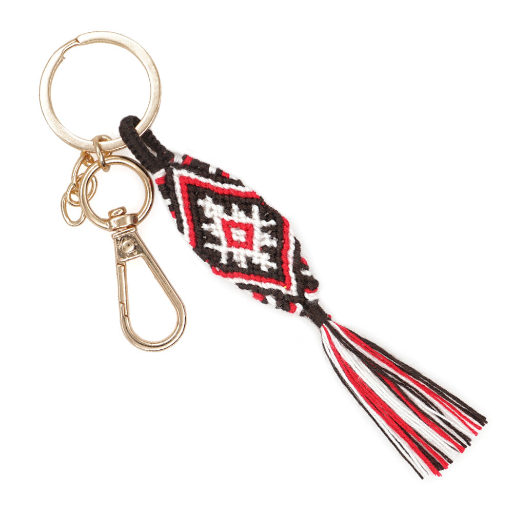 Wholesale Hand Woven Tassel Cotton Thread Keychain