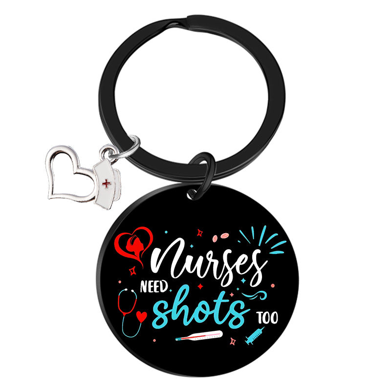 Wholesale Stainless Steel Nurses Day Color Printing Creative Keychain