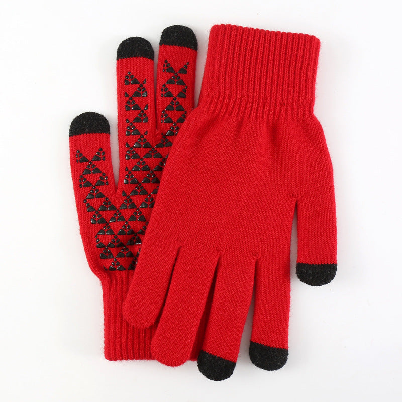 Wholesale Winter Thickened Anti-slip Woolen Touch Screen Gloves for Winter