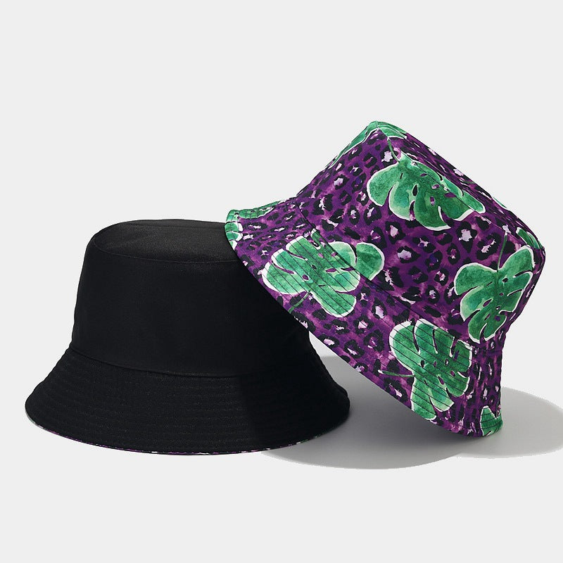 Wholesale Cotton Polyester Foldable Leopard Print Reversible Fisherman Hat