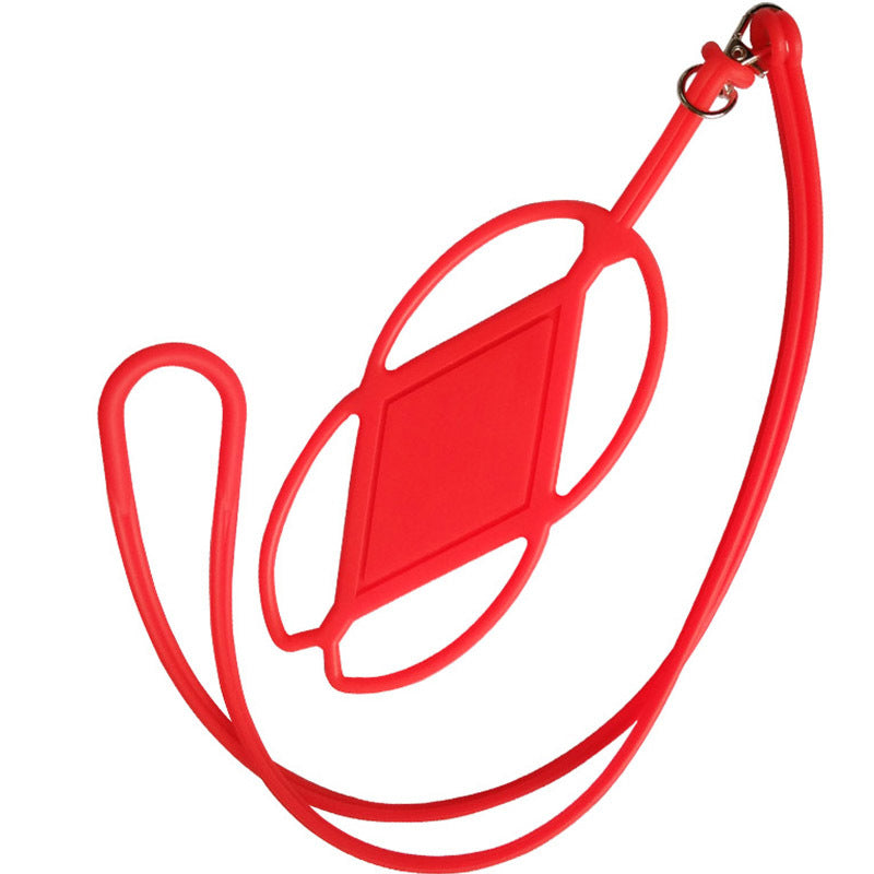 Venta al por mayor Lazy Elastic Outdoor Hanging Neck Badge Funda para teléfono móvil Silicona 10pcs