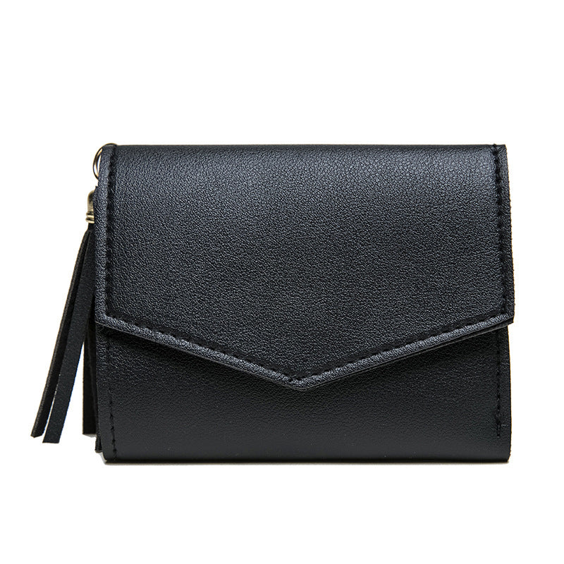 Wholesale Short Tassel Trifold Wallet PU Wallet