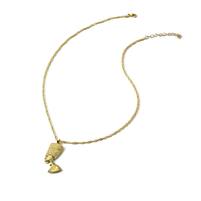 Venta al por mayor de collares de aleación de hip hop del faraón del antiguo Egipto